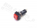 Push button (on/off) 11mm square red 250V / 1A